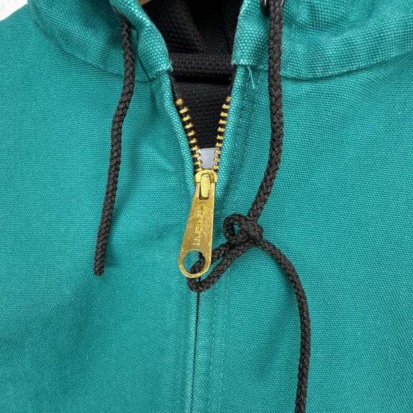 Carhartt Duck Active Jacket Thermal Lined Mens Medium JR132 J03 AQU Aqua Blue - Picture 11 of 15